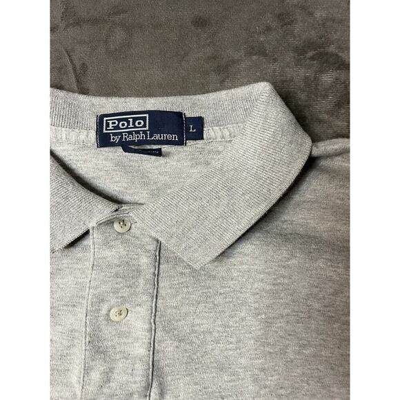 Polo Ralph Lauren Shirt Mens Large Gray Short Sleeve Knit Blue Pony Logo - Picture 3 of 6